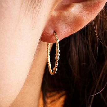 [Special Order for Yan - 50% Balance] Tying hoop earrings with diamonds