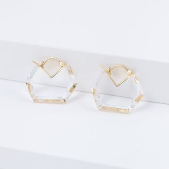 Hexagon flat earrings mini