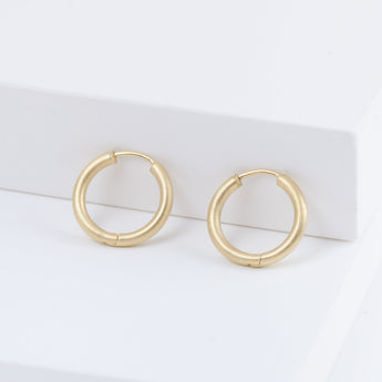 Large matte hoop earrings