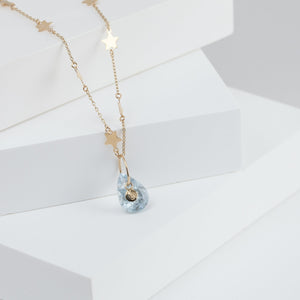 Aquamarine pear drop pendant