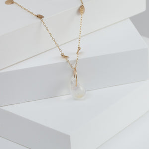 White labradorite pear drop pendant