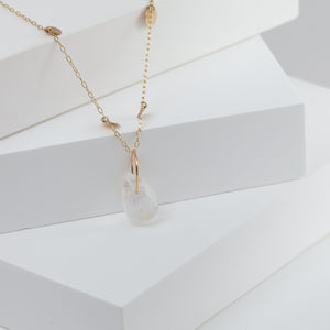 White labradorite pear drop pendant