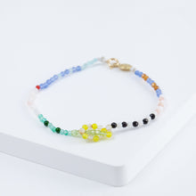 Load image into Gallery viewer, Lip smiley charm colorful gemstones beads bracelet
