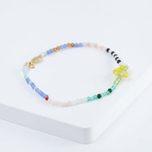 Load image into Gallery viewer, Lip smiley charm colorful gemstones beads bracelet
