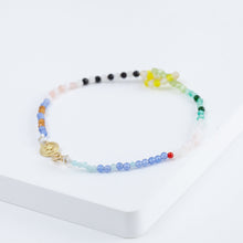 Load image into Gallery viewer, Lip smiley charm colorful gemstones beads bracelet
