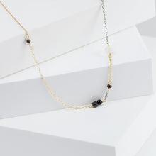 Load image into Gallery viewer, Mixed metal chain necklace with monotone gemstones
