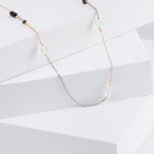 Load image into Gallery viewer, Mixed metal chain necklace with monotone gemstones
