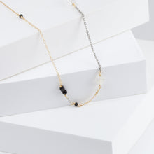 Load image into Gallery viewer, Mixed metal chain necklace with monotone gemstones
