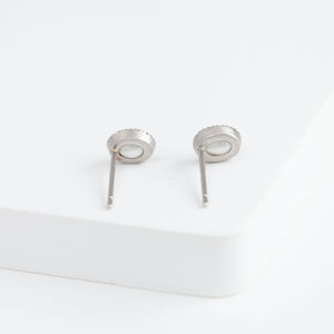 Tulle south sea pearl diamond studs
