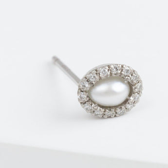 Tulle south sea pearl diamond studs