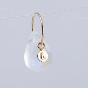 White labradorite pear drop pendant