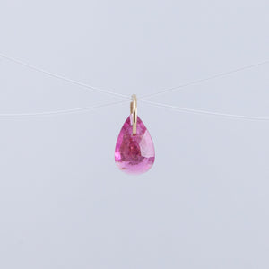 Rubellite pear drop pendant