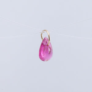 Rubellite pear drop pendant