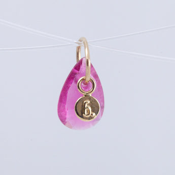 Rubellite pear drop pendant