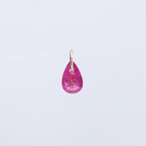 Rubellite pear drop pendant