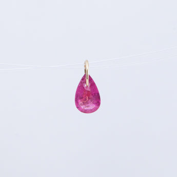 Rubellite pear drop pendant