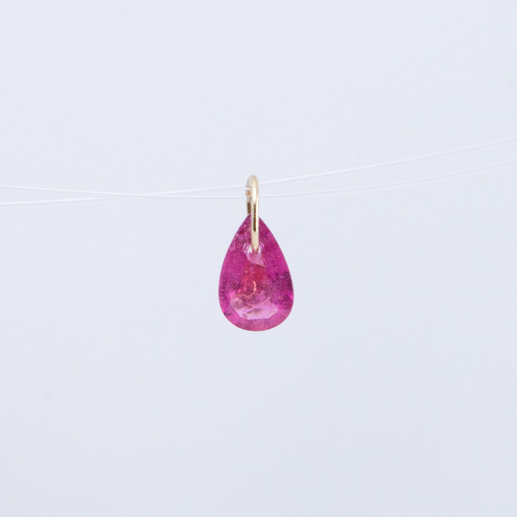 Rubellite pear drop pendant