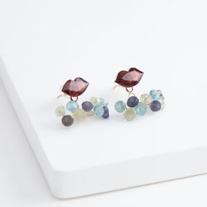 Fairy lip garnet and mixed stone earrings