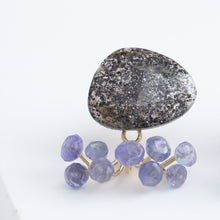 Load image into Gallery viewer, Fairy black sunstone and tanzanite earrings
