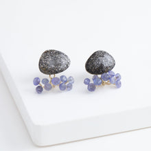 Load image into Gallery viewer, Fairy black sunstone and tanzanite earrings
