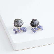 Load image into Gallery viewer, Fairy black sunstone and tanzanite earrings
