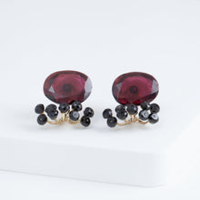 Load image into Gallery viewer, Fairy garnet and black spinel earrings
