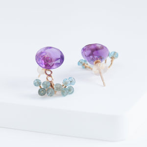 Fairy purple amethyst and light apatite earrings