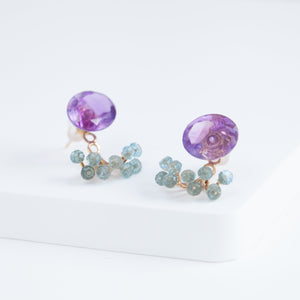 Fairy purple amethyst and light apatite earrings