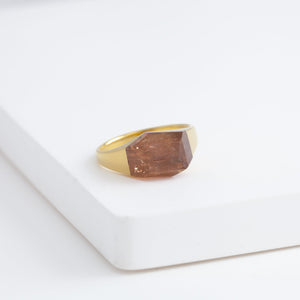 Mini rock crystal imperial topaz ring