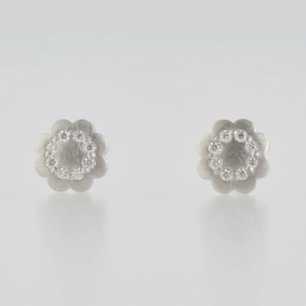 Anemone platinum diamond stud earrings