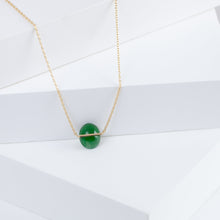Load image into Gallery viewer, Band one-of-a-kind forest green jade necklace
