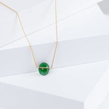 Load image into Gallery viewer, Band one-of-a-kind forest green jade necklace
