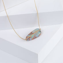 Load image into Gallery viewer, Band one-of-a-kind horizontal opalized wood necklace
