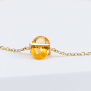 Band one-of-a-kind oval mandarin garnet bracelet