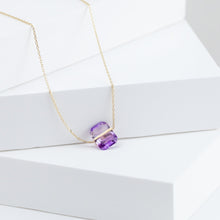 Load image into Gallery viewer, Band one-of-a-kind bi-color amethyst necklace
