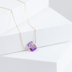 Band one-of-a-kind bi-color amethyst necklace