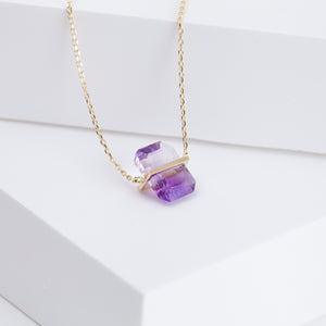 Band one-of-a-kind bi-color amethyst necklace