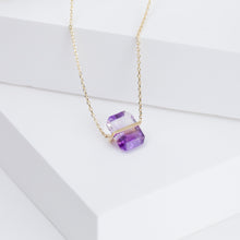 Load image into Gallery viewer, Band one-of-a-kind bi-color amethyst necklace
