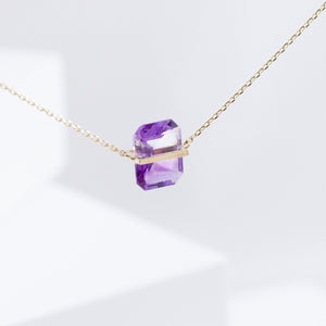 Band one-of-a-kind bi-color amethyst necklace