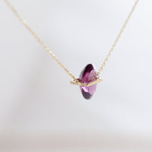 Load image into Gallery viewer, Band one-of-a-kind oval grape garnet necklace
