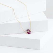 Load image into Gallery viewer, Band one-of-a-kind oval grape garnet necklace
