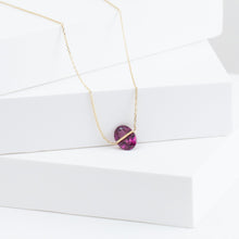 Load image into Gallery viewer, Band one-of-a-kind oval grape garnet necklace
