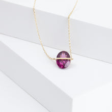 Load image into Gallery viewer, Band one-of-a-kind oval grape garnet necklace
