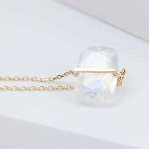 Band one-of-a-kind rainbow moonstone necklace