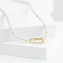 Load image into Gallery viewer, Akoya pearl necklace with clip clasp
