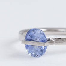 Load image into Gallery viewer, Band one-of-a-kind platinum icy sapphire ring

