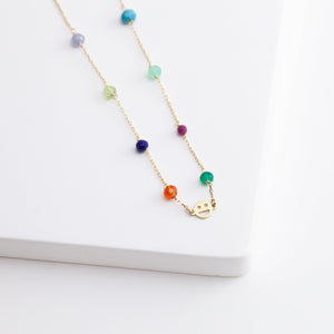 Multicolor stone smiley bracelet