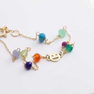 Multicolor stone smiley bracelet