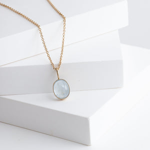 Gallery oval aquamarine necklace