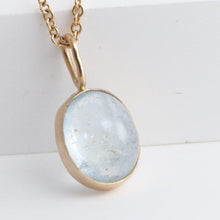 Load image into Gallery viewer, Gallery oval aquamarine necklace
